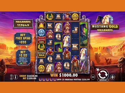 Игровой аппарат Mustang Gold Megaways студии Pragmatic Play